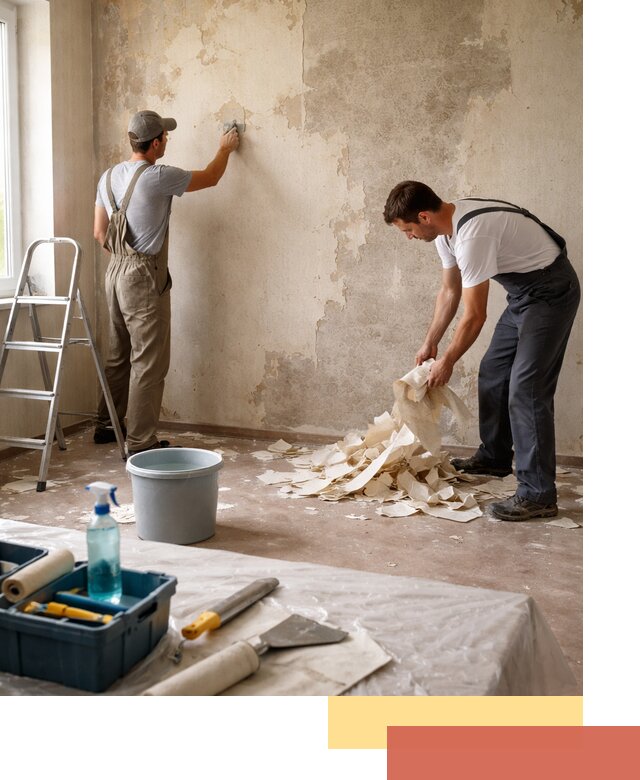 Снятие старых обоев в Касимове быстро и качественно