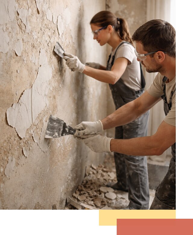 Снятие старой шпаклевки и подготовка поверхностей в Касимове