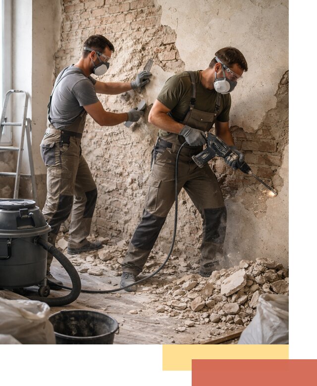 Демонтаж штукатурки со стен в Касимове быстро и аккуратно