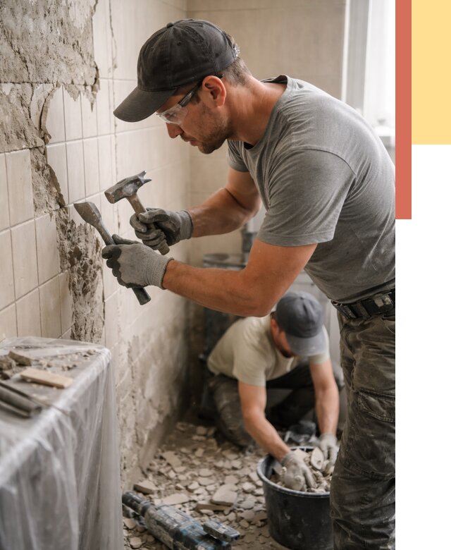 Демонтаж плитки со стен в Касимове от 924 руб. — быстро и недорого | ОТДЕЛОЧНИК-Ксм