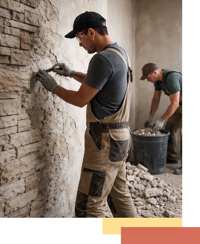 Демонтаж декоративного камня в Касимове профессионально и безопасно