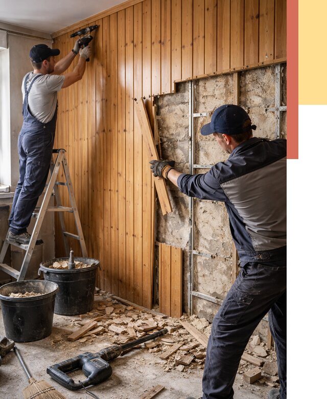 Демонтаж вагонки со стен в Касимове от 1577 руб. — снятие, удаление, срочно | ОТДЕЛОЧНИК-Ксм