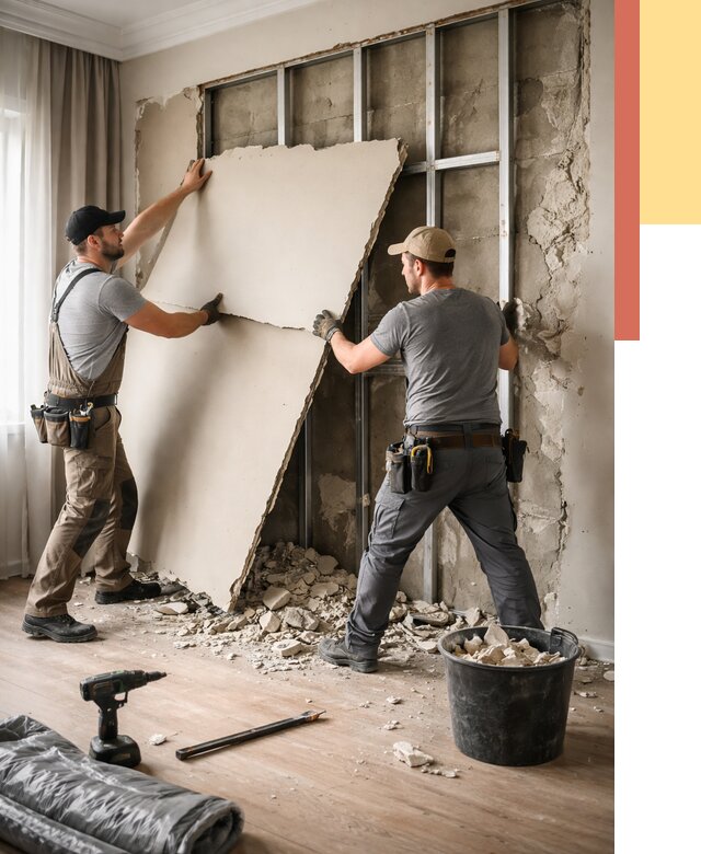 Демонтаж гипсокартона со стен в Касимове от 381 руб. — услуги демонтажа | ОТДЕЛОЧНИК-Ксм