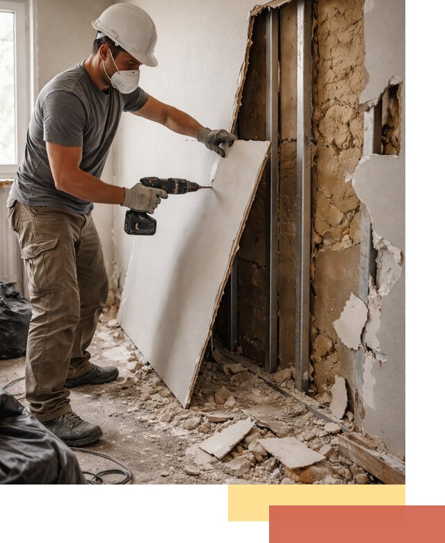 Демонтаж гипсокартона со стен в Касимове качественно и быстро