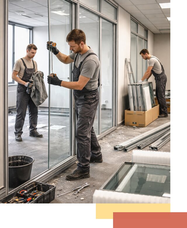 Демонтаж стеклянных перегородок в Касимове быстро и безопасно