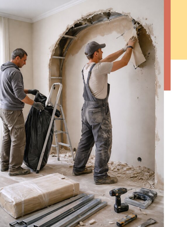 Демонтаж арки из гипсокартона в Касимове от 3806 руб. — услуги под ключ | ОТДЕЛОЧНИК-Ксм