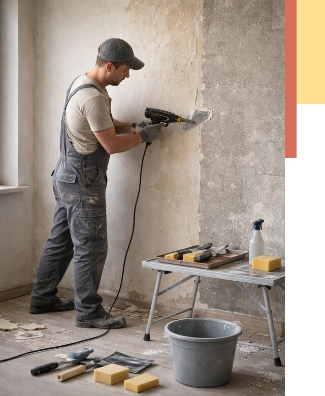 Очистка стен от клея в Касимове от 2012 руб. — снятие и удаление клея со стен | ОТДЕЛОЧНИК-Ксм