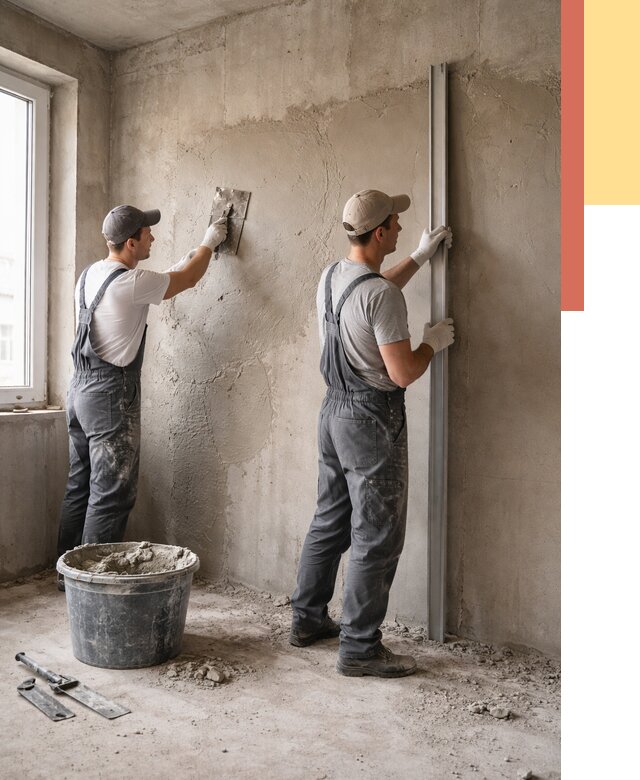 Штукатурка бетонных стен в Касимове от 4893 руб/м² — качественно и быстро | ОТДЕЛОЧНИК-Ксм