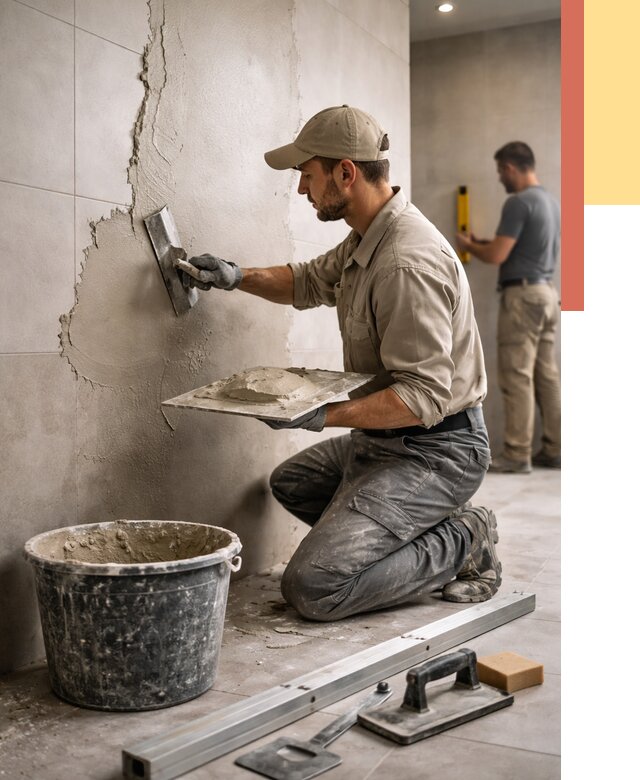 Штукатурка стен в ванной в Касимове от 4893 руб./м² — выравнивание под ключ | ОТДЕЛОЧНИК-Ксм