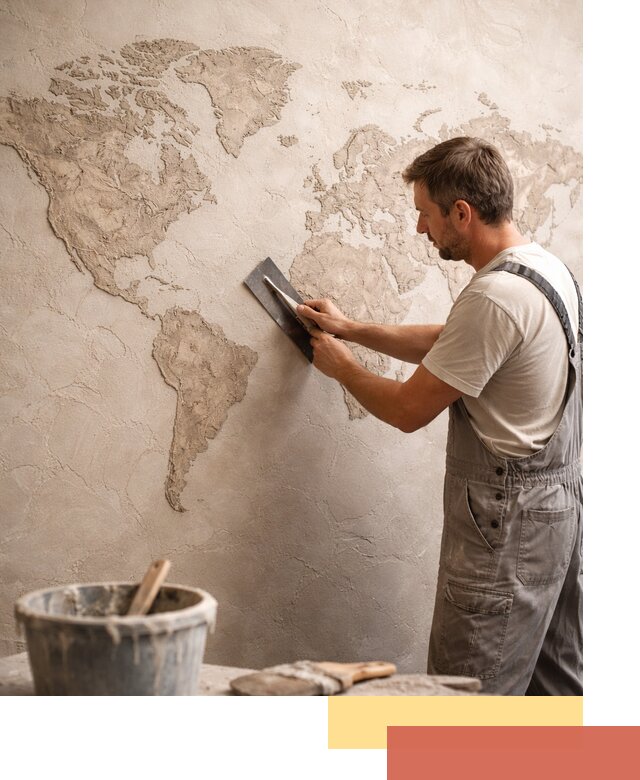 Декоративная штукатурка «Карта мира» под ключ в Касимове