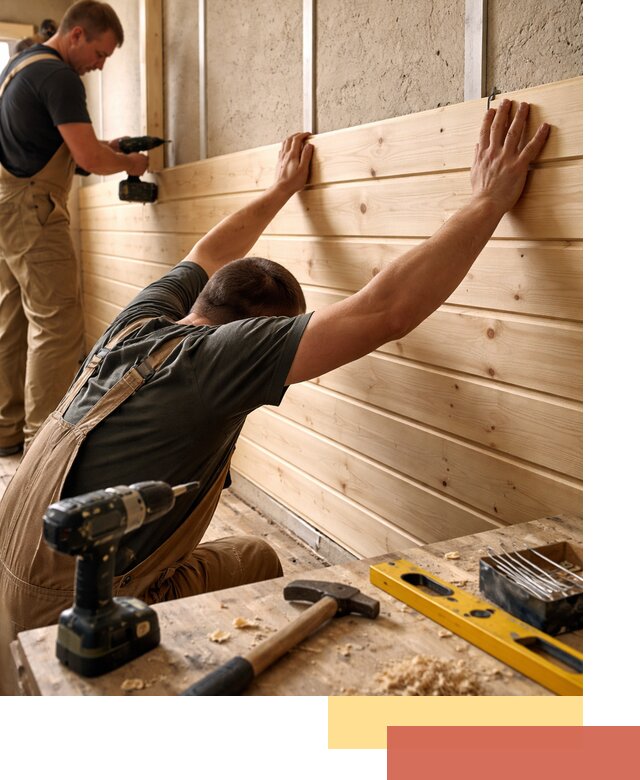 Монтаж деревянной вагонки на стены в Касимове быстро и качественно