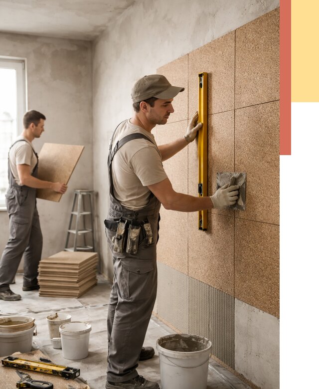 Монтаж пробковых панелей на стены в Касимове от 3806 руб. — ОТДЕЛОЧНИК-Ксм