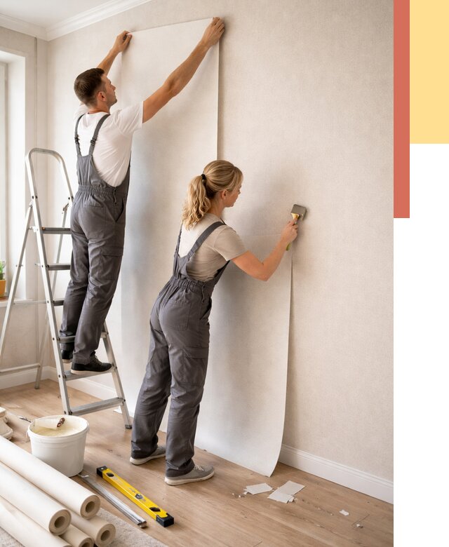 Поклейка флизелиновых обоев в Касимове от 6524 руб. | Быстро и недорого — ОТДЕЛОЧНИК-Ксм