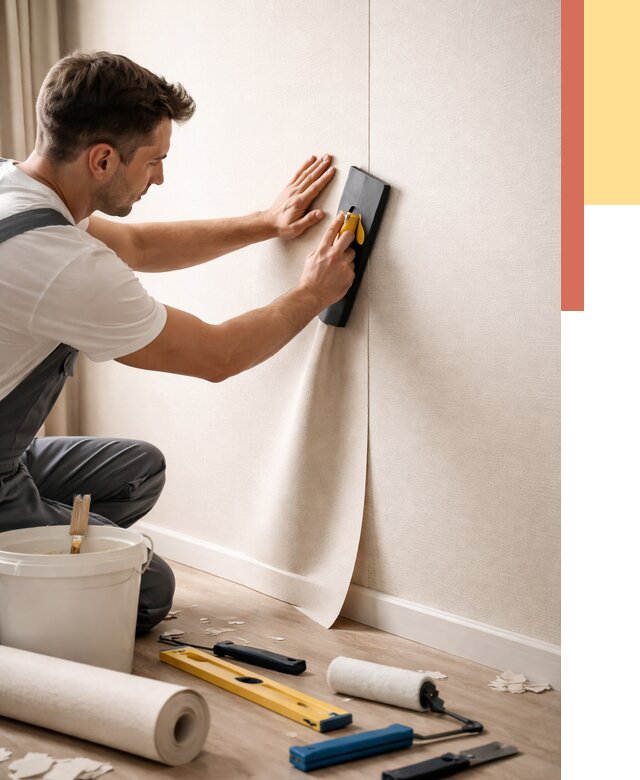 Поклейка виниловых обоев в Касимове от 4893 руб. | Быстро и недорого — ОТДЕЛОЧНИК-Ксм