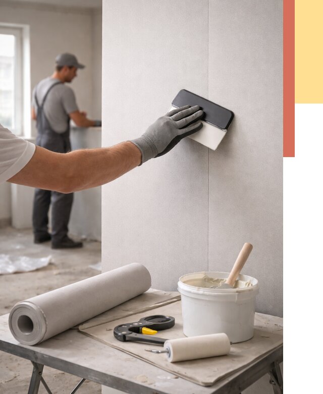 Поклейка обоев под покраску в Касимове от 3806 руб. за м2 | ОТДЕЛОЧНИК-Ксм