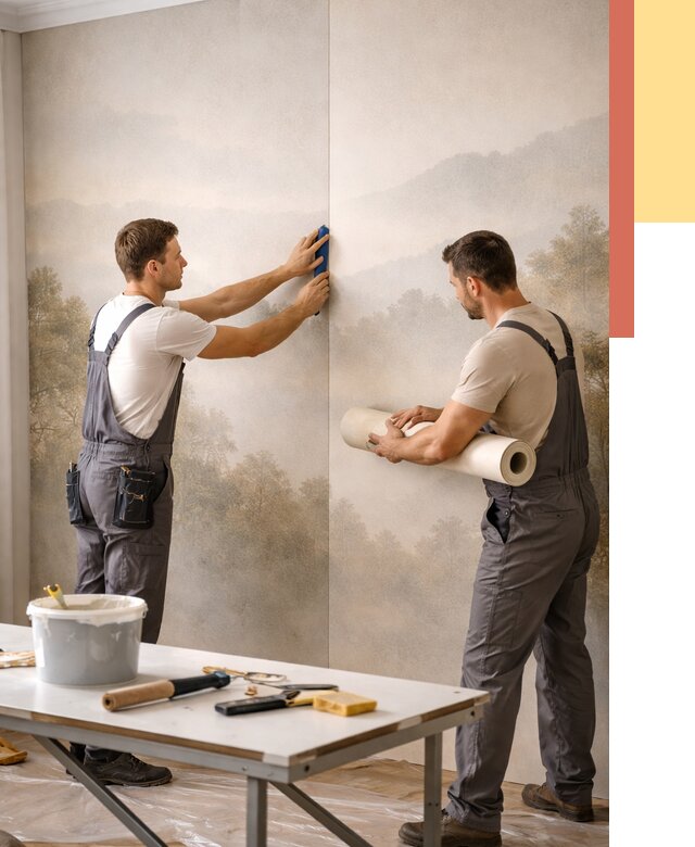 Поклейка фотообоев в Касимове от 9243 руб/м² — быстро и недорого | ОТДЕЛОЧНИК-Ксм