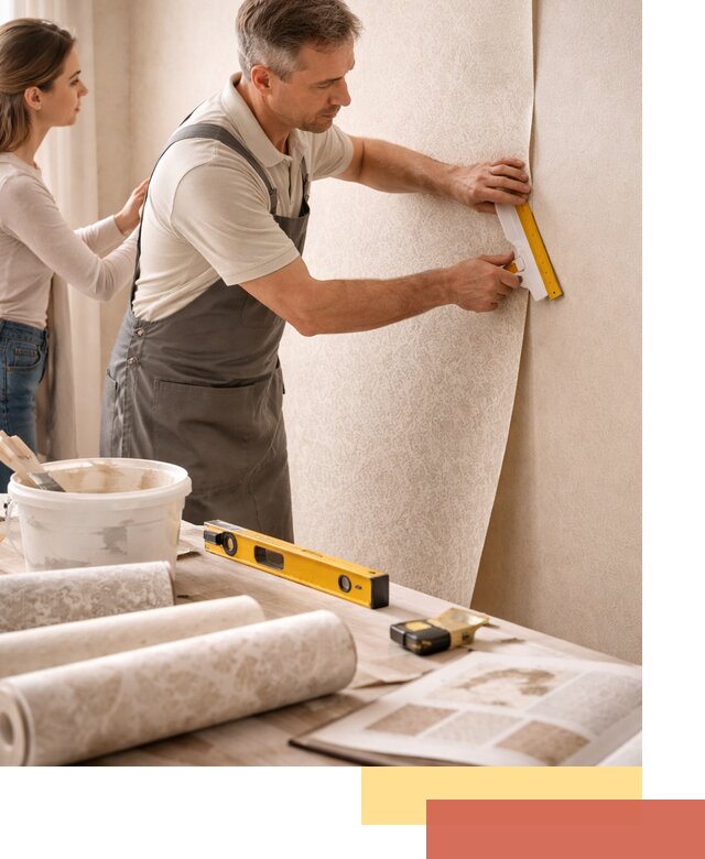 Поклейка обоев с подбором рисунка в Касимове