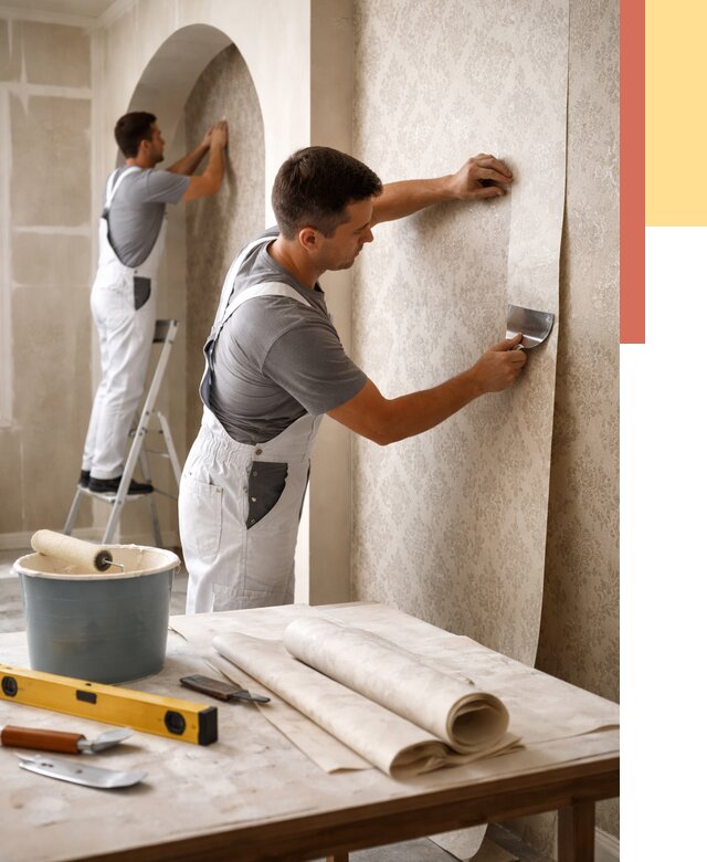 Поклейка обоев на сложные стены в Касимове от 3045 руб. под ключ | ОТДЕЛОЧНИК-Ксм