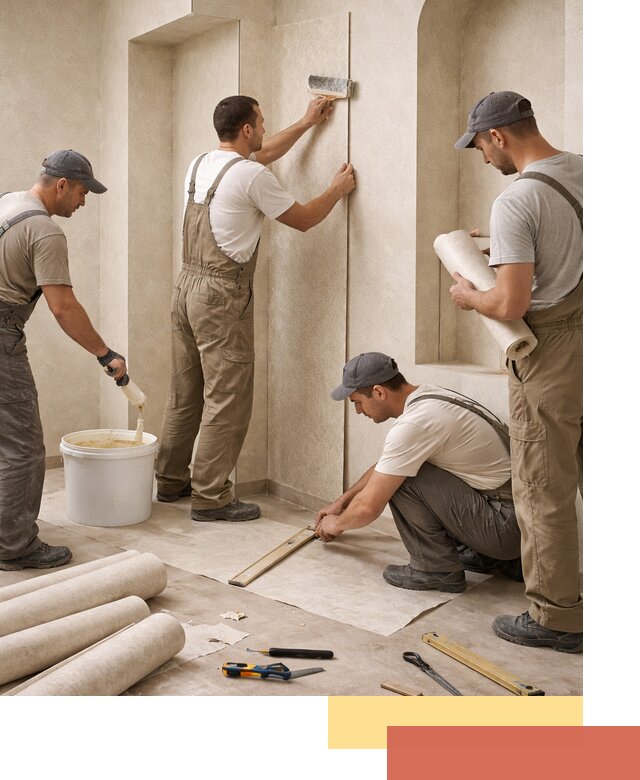 Поклейка обоев на сложные стены и неровные поверхности в Касимове