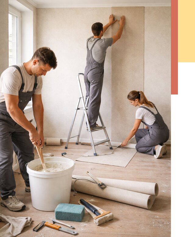 Оклейка стен обоями в Касимове от 3806 руб/м2 — быстро и недорого | ОТДЕЛОЧНИК-Ксм