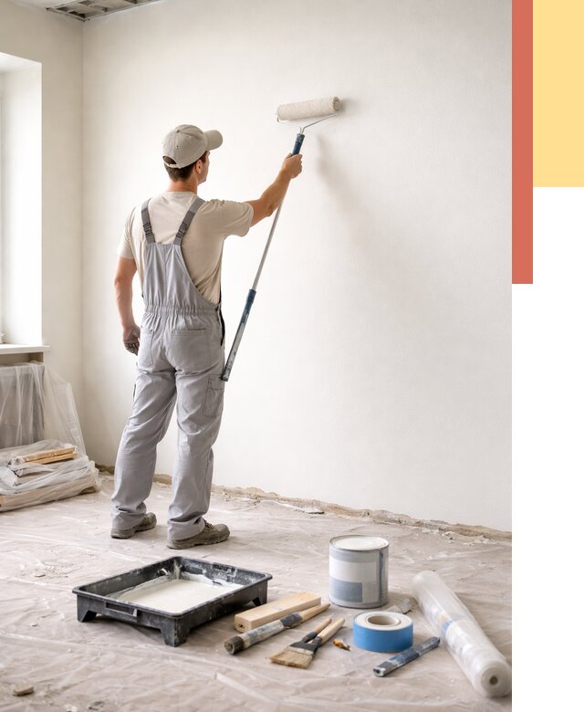 Покраска стен водоэмульсионной краской в Касимове от 489 руб. за м² | ОТДЕЛОЧНИК-Ксм