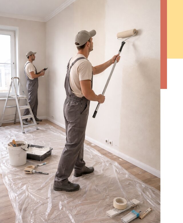 Покраска стен акриловой краской в Касимове от 3806 руб./м² — быстро и недорого | ОТДЕЛОЧНИК-Ксм