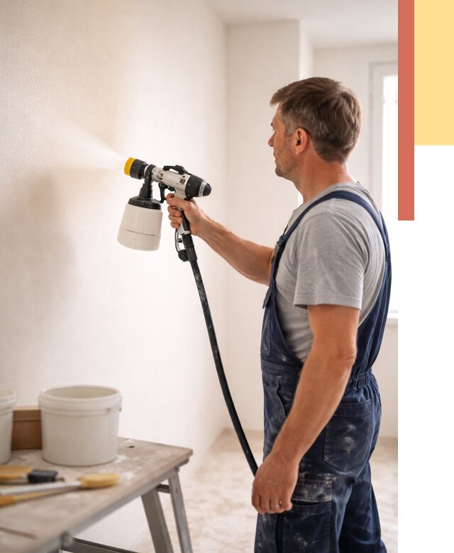 Покраска стен краскопультом в Касимове от 8156 руб. — механизированная покраска | ОТДЕЛОЧНИК-Ксм