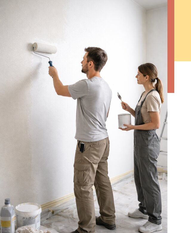 Окраска стен по стеклохолсту в Касимове от 4893 руб/м² под ключ | ОТДЕЛОЧНИК-Ксм