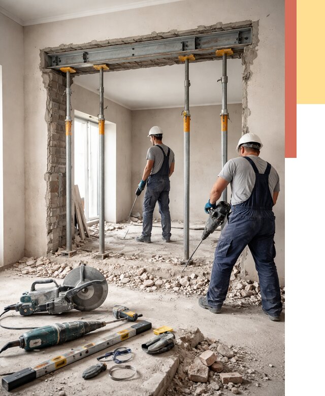 Прорезка проема в стене в Касимове от 4893 руб. — быстро и недорого | ОТДЕЛОЧНИК-Ксм