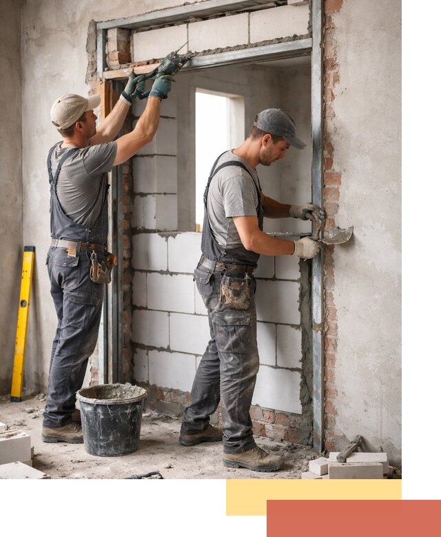 Закладка дверного проема под ключ в Касимове: демонтаж, монтаж, отделка