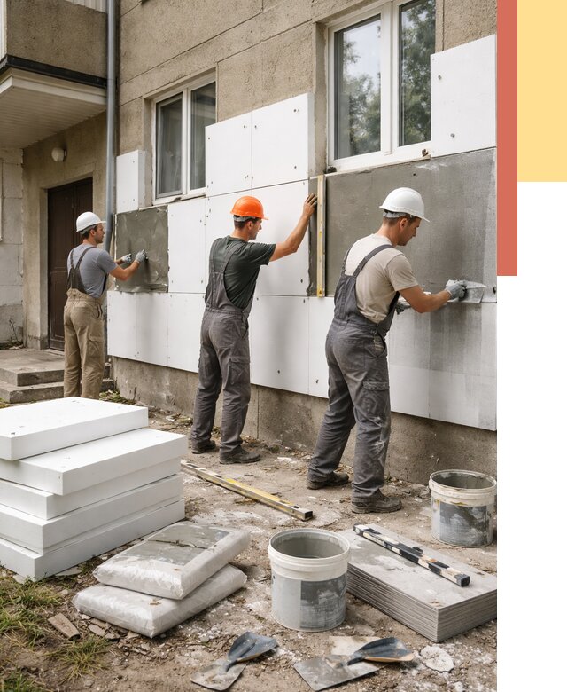 Утепление стен пенопластом в Касимове от 1903 руб. — недорого и под ключ | ОТДЕЛОЧНИК-Ксм