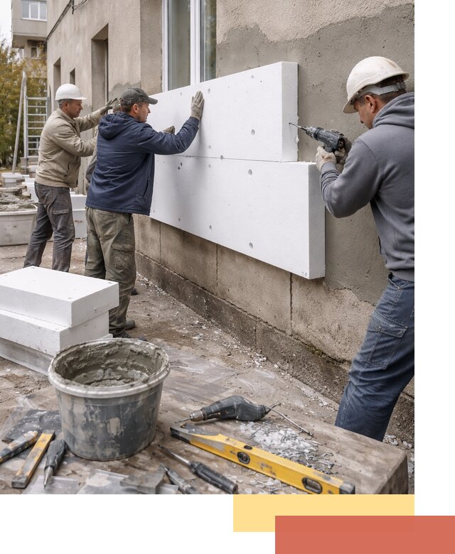 Утепление наружных стен пенопластом в Касимове