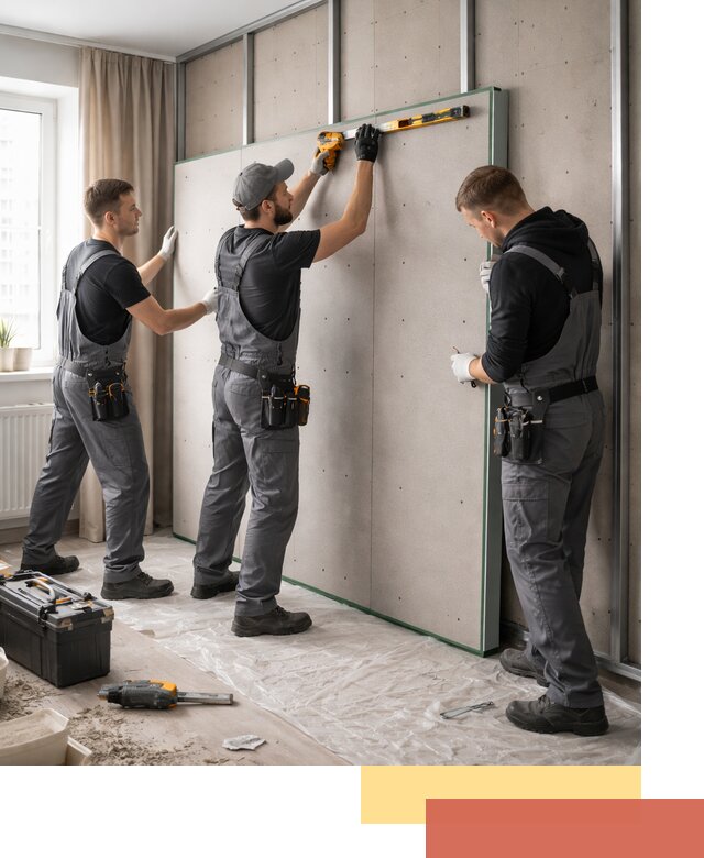 Шумоизоляция стен панелями ЗИПС в Касимове для жилых и коммерческих помещений