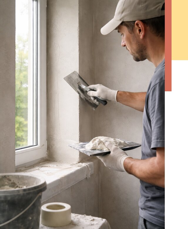 Штукатурка откосов в Касимове от 4893 руб/м² — услуги и выравнивание под ключ | ОТДЕЛОЧНИК-Ксм