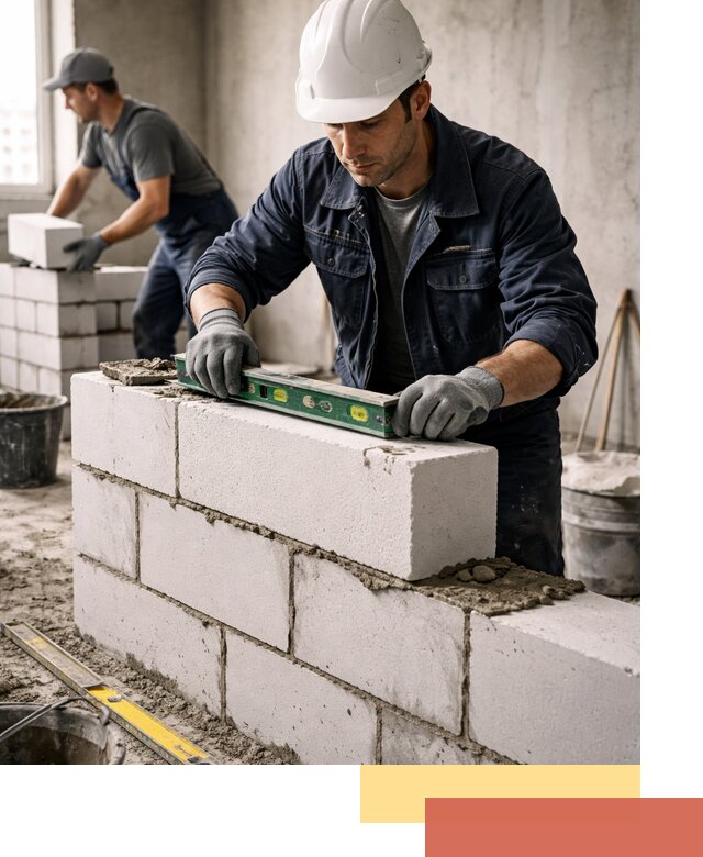 Кладка перегородок из пеноблока под ключ в Касимове