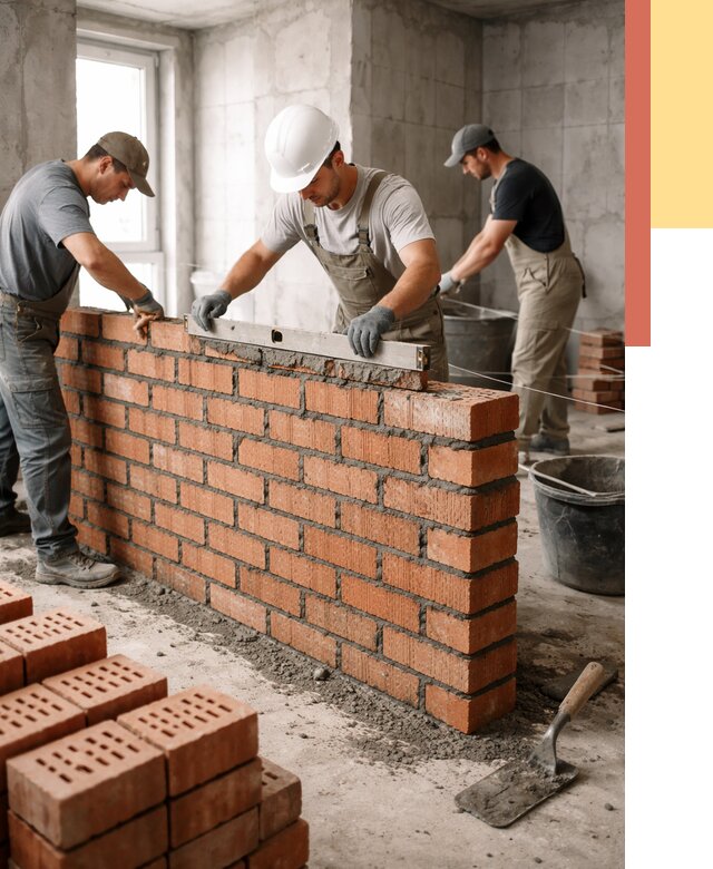 Кладка перегородок из кирпича в Касимове от 3806 руб. за м² | ОТДЕЛОЧНИК-Ксм