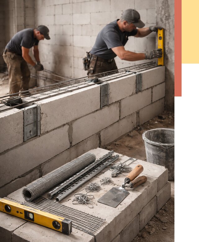 Армирование кладки перегородок в Касимове от 816 руб. под ключ | ОТДЕЛОЧНИК-Ксм