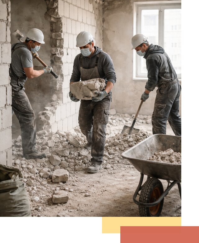 Демонтаж блочных перегородок в Касимове быстро и аккуратно