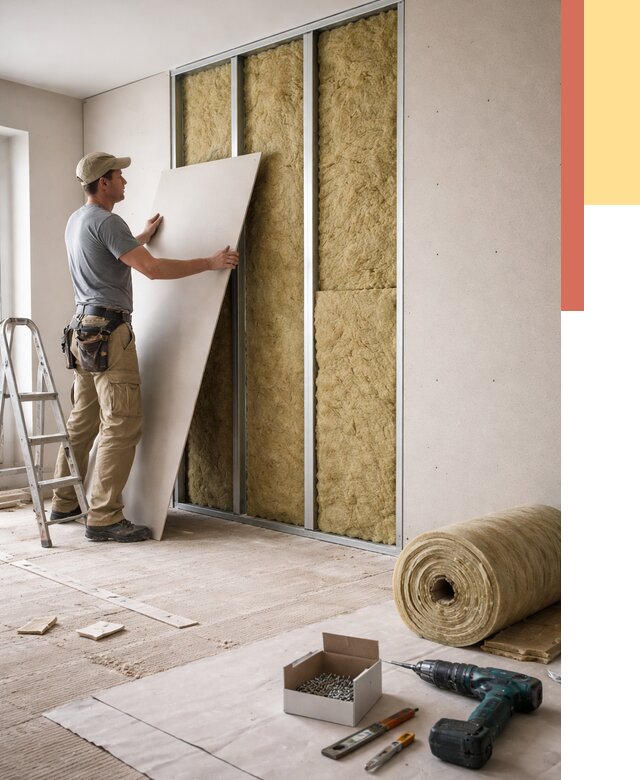 Перегородка из гипсокартона с шумоизоляцией в Касимове от 3393 руб. | ОТДЕЛОЧНИК-Ксм