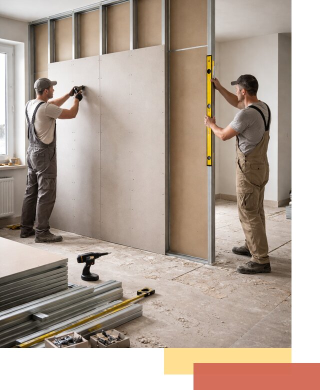 Зонирующая перегородка из гипсокартона под ключ в Касимове