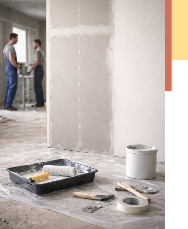 Покраска перегородок из гипсокартона в Касимове от 4893 руб. под ключ | ОТДЕЛОЧНИК-Ксм