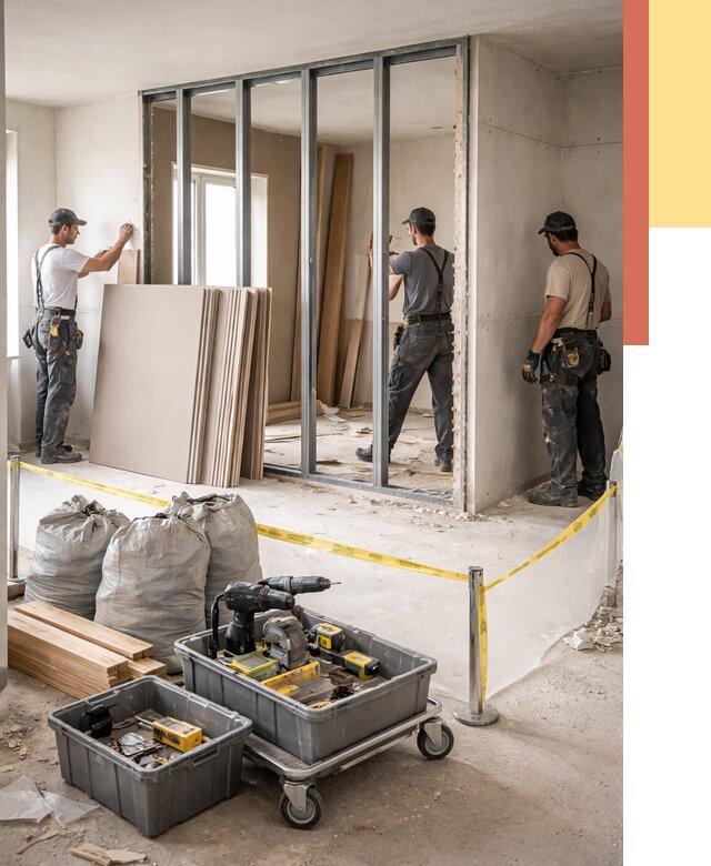 Перенос гипсокартонной перегородки в Касимове под ключ от 4893 руб. | Демонтаж и монтаж – ОТДЕЛОЧНИК-Ксм