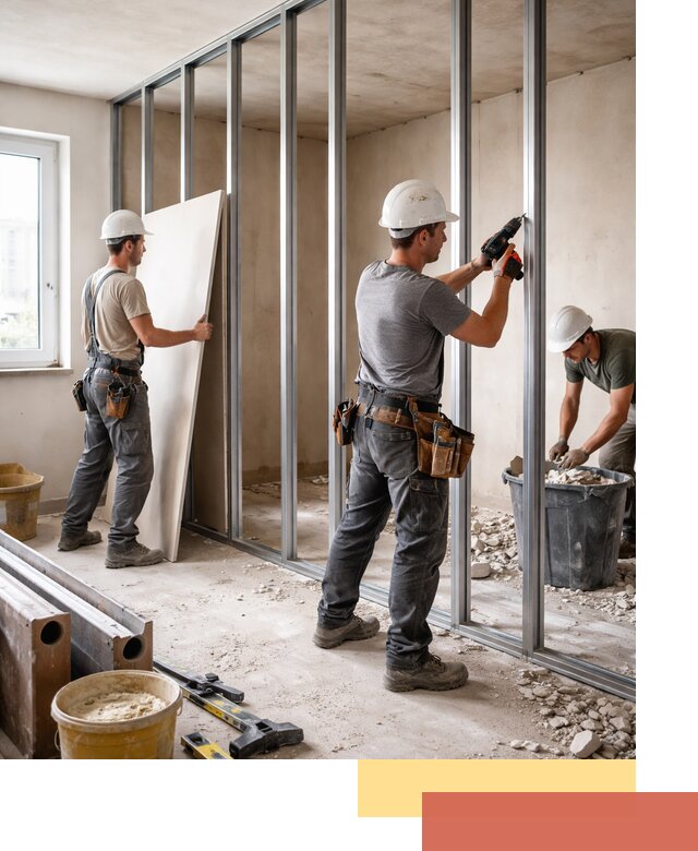 Перенос гипсокартонной перегородки в Касимове профессионально и быстро