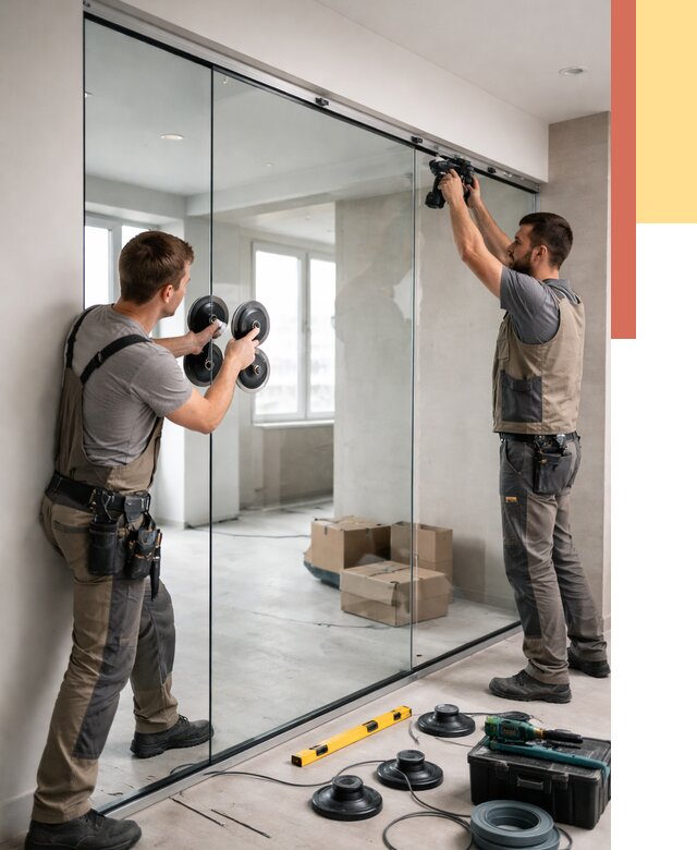 Монтаж стеклянных перегородок в Касимове от 7068 руб. | ОТДЕЛОЧНИК-Ксм