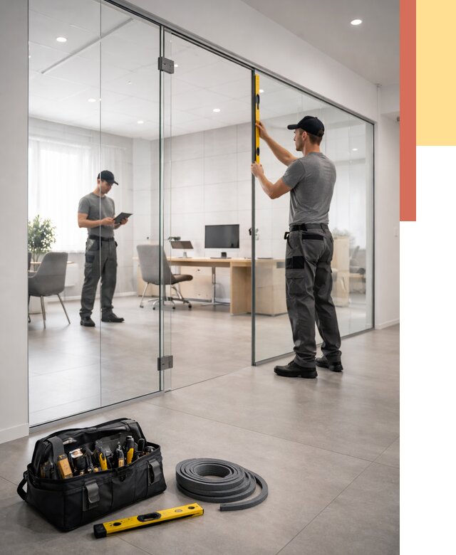 Цельностеклянные перегородки под ключ в Касимове от 10330 руб. — монтаж и цены | ОТДЕЛОЧНИК-Ксм