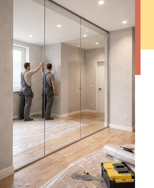 Безрамные стеклянные перегородки в Касимове — монтаж от 10330 руб. | ОТДЕЛОЧНИК-Ксм