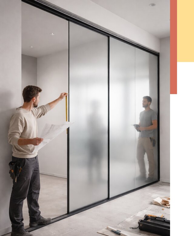 Матовые стеклянные перегородки в Касимове от 9243 руб. — монтаж и установка | ОТДЕЛОЧНИК-Ксм