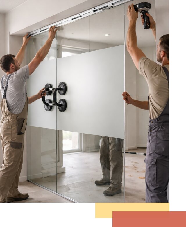 Матовые стеклянные перегородки под ключ в Касимове