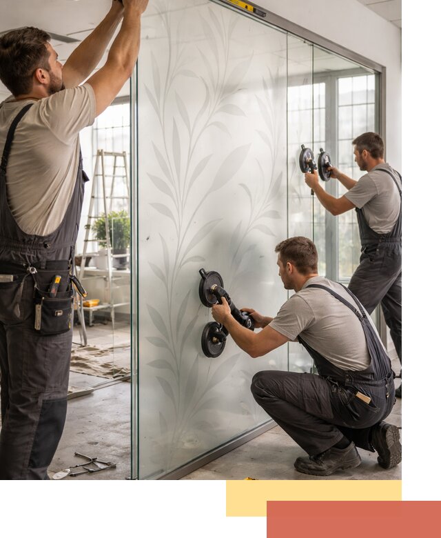 Стеклянные перегородки с рисунком на заказ в Касимове