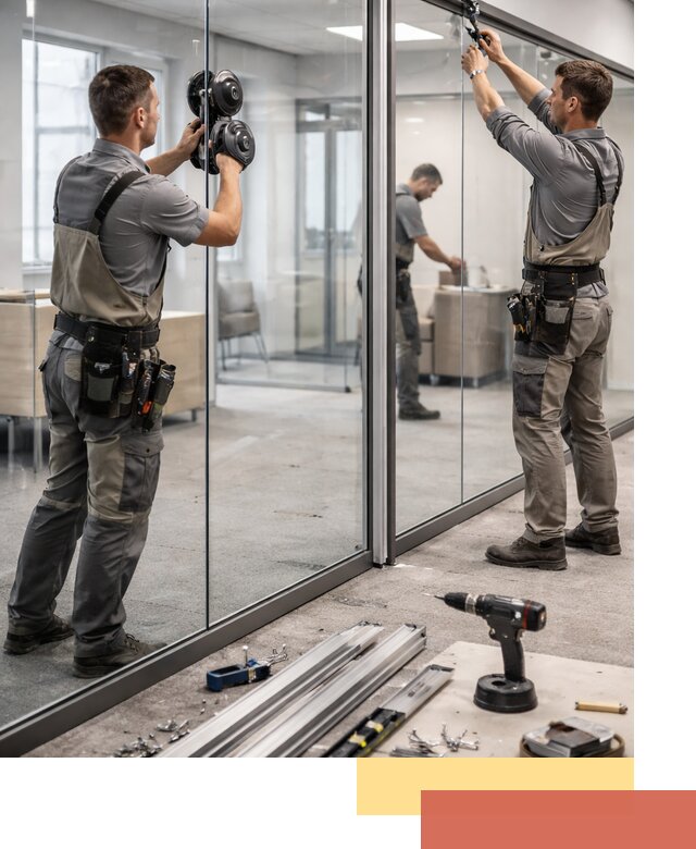 Стеклянные офисные перегородки под ключ в Касимове